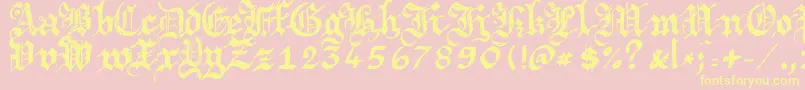 Argbrujs-Schriftart – Gelbe Schriften auf rosa Hintergrund