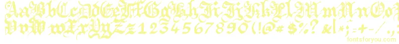 Argbrujs-Schriftart – Gelbe Schriften auf weißem Hintergrund