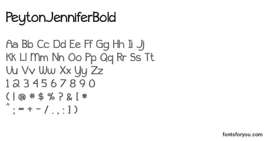 Schriftart PeytonJenniferBold – Alphabet, Zahlen, spezielle Symbole