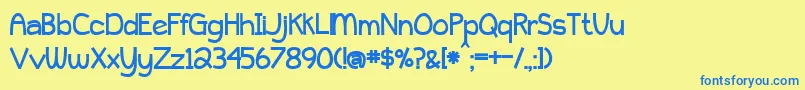 PeytonJenniferBold Font – Blue Fonts on Yellow Background