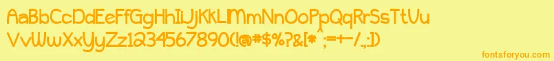 PeytonJenniferBold Font – Orange Fonts on Yellow Background