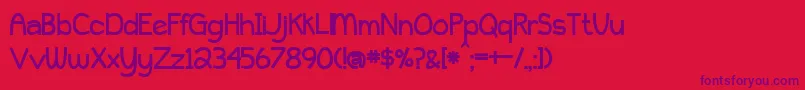 PeytonJenniferBold Font – Purple Fonts on Red Background