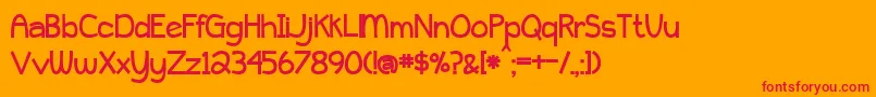 フォントPeytonJenniferBold – オレンジの背景に赤い文字