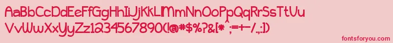 PeytonJenniferBold Font – Red Fonts on Pink Background