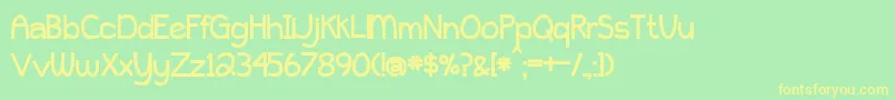 フォントPeytonJenniferBold – 黄色の文字が緑の背景にあります