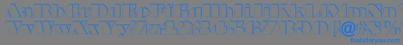 BraggaotlshRegular-Schriftart – Blaue Schriften auf grauem Hintergrund