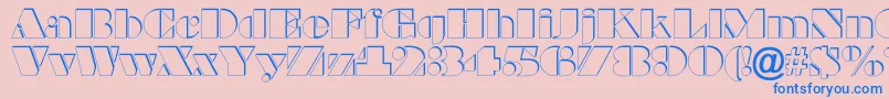 BraggaotlshRegular-Schriftart – Blaue Schriften auf rosa Hintergrund