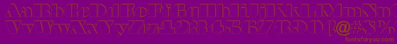 Fonte BraggaotlshRegular – fontes marrons em um fundo roxo