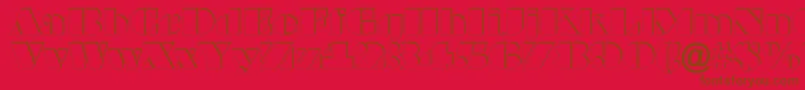 Weitere Informationen zur BraggaotlshRegular-Schriftart BraggaotlshRegular-Schriftart – Braune Schriften auf rotem Hintergrund