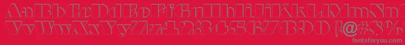 フォントBraggaotlshRegular – 赤い背景に灰色の文字