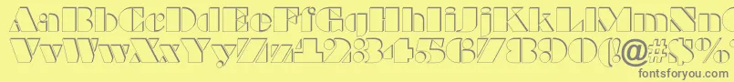 フォントBraggaotlshRegular – 黄色の背景に灰色の文字