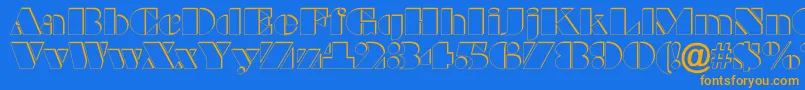 Fonte BraggaotlshRegular – fontes laranjas em um fundo azul
