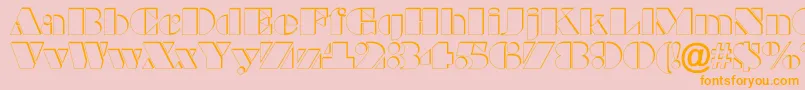 BraggaotlshRegular-Schriftart – Orangefarbene Schriften auf rosa Hintergrund