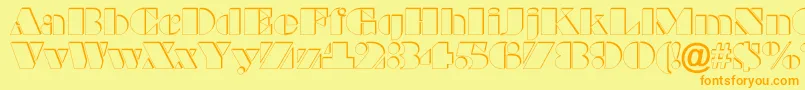Saiba mais sobre a fonte BraggaotlshRegular Fonte BraggaotlshRegular – fontes laranjas em um fundo amarelo
