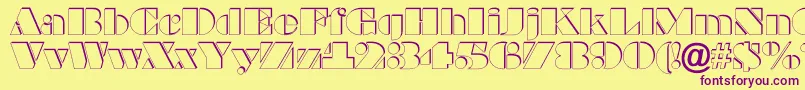 BraggaotlshRegular Font – Purple Fonts on Yellow Background