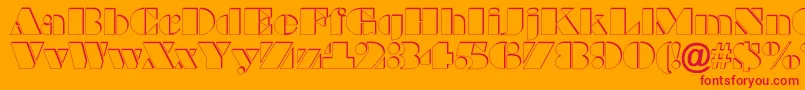 BraggaotlshRegular Font – Red Fonts on Orange Background
