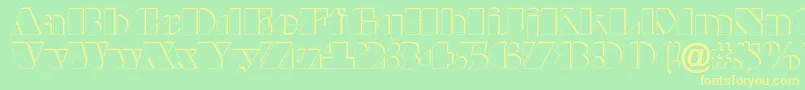 BraggaotlshRegular-Schriftart – Gelbe Schriften auf grünem Hintergrund