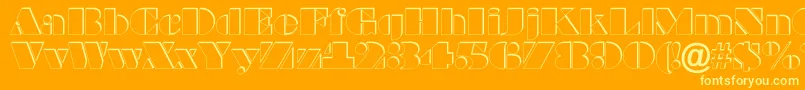 BraggaotlshRegular-Schriftart – Gelbe Schriften auf orangefarbenem Hintergrund