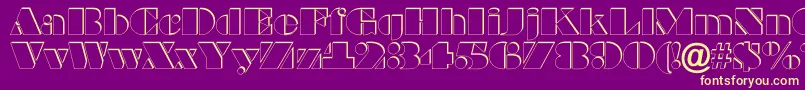 Saiba mais sobre a fonte BraggaotlshRegular Fonte BraggaotlshRegular – fontes amarelas em um fundo roxo