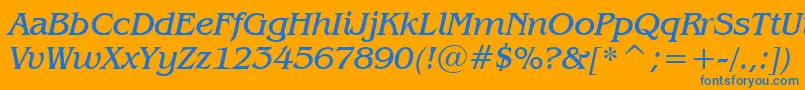 BenguiatBookItalicBt Font – Blue Fonts on Orange Background