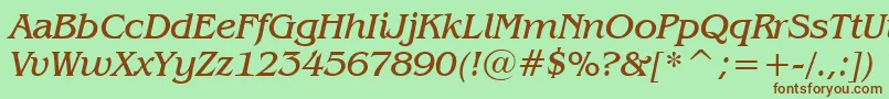 BenguiatBookItalicBt Font – Brown Fonts on Green Background