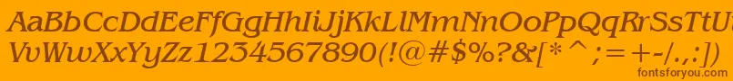 BenguiatBookItalicBt Font – Brown Fonts on Orange Background