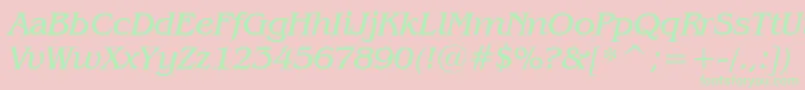 BenguiatBookItalicBt Font – Green Fonts on Pink Background