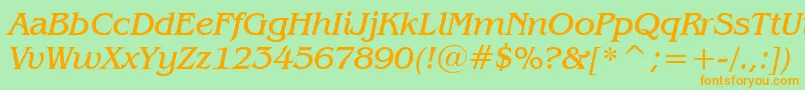 BenguiatBookItalicBt Font – Orange Fonts on Green Background