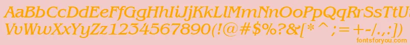 BenguiatBookItalicBt Font – Orange Fonts on Pink Background