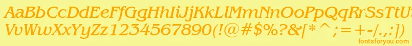 BenguiatBookItalicBt Font – Orange Fonts on Yellow Background