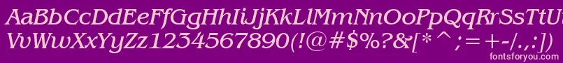 BenguiatBookItalicBt Font – Pink Fonts on Purple Background