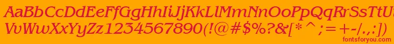 BenguiatBookItalicBt Font – Red Fonts on Orange Background