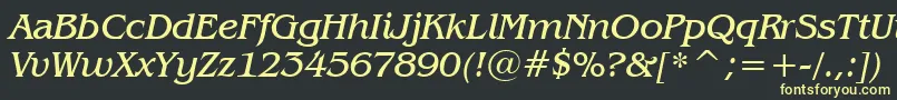 BenguiatBookItalicBt Font – Yellow Fonts on Black Background