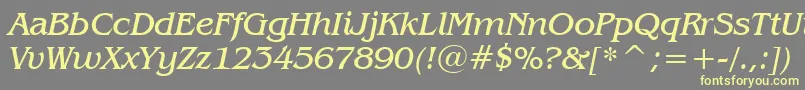 BenguiatBookItalicBt Font – Yellow Fonts on Gray Background