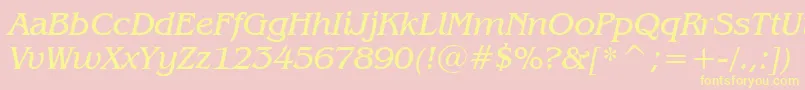 BenguiatBookItalicBt Font – Yellow Fonts on Pink Background