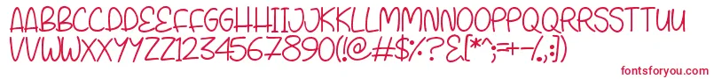 ShineWithMe Font – Red Fonts on White Background