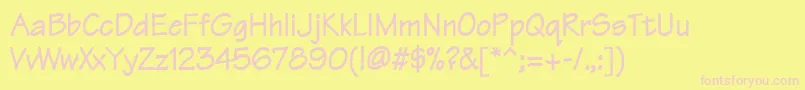 TechnoheavyNormal Font – Pink Fonts on Yellow Background
