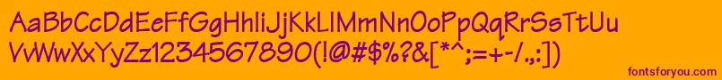 TechnoheavyNormal-Schriftart – Violette Schriften auf orangefarbenem Hintergrund