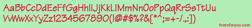 TechnoheavyNormal Font – Red Fonts on Green Background