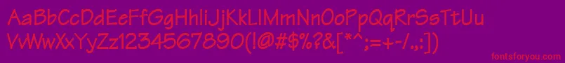 TechnoheavyNormal Font – Red Fonts on Purple Background