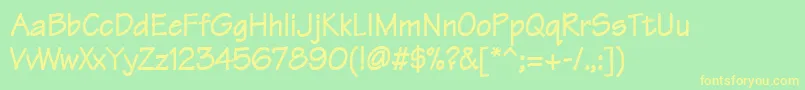 TechnoheavyNormal Font – Yellow Fonts on Green Background