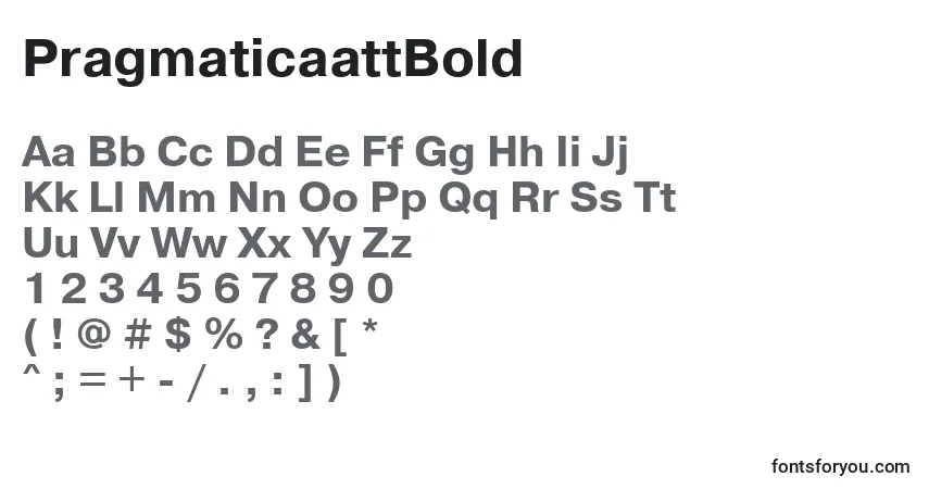 PragmaticaattBold-fontti – aakkoset, numerot, erikoismerkit