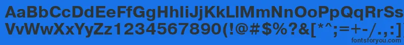 フォントPragmaticaattBold – 黒い文字の青い背景