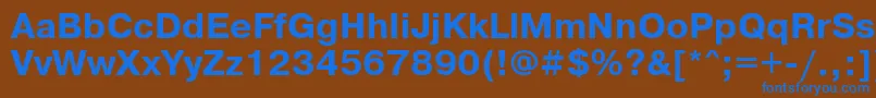 フォントPragmaticaattBold – 茶色の背景に青い文字