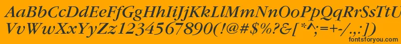 GarfeldNovaItalic Font – Black Fonts on Orange Background