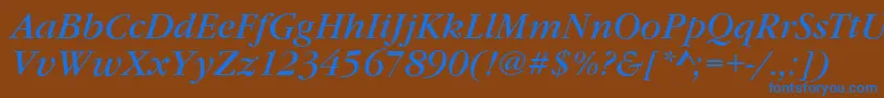 GarfeldNovaItalic Font – Blue Fonts on Brown Background