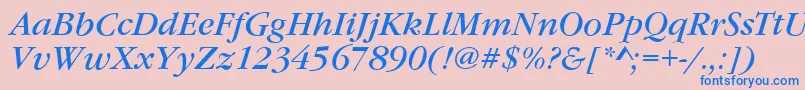 GarfeldNovaItalic Font – Blue Fonts on Pink Background