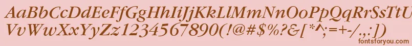 GarfeldNovaItalic Font – Brown Fonts on Pink Background