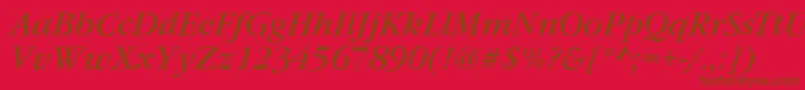GarfeldNovaItalic Font – Brown Fonts on Red Background