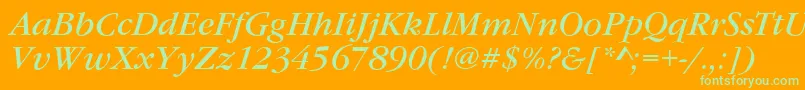 GarfeldNovaItalic Font – Green Fonts on Orange Background